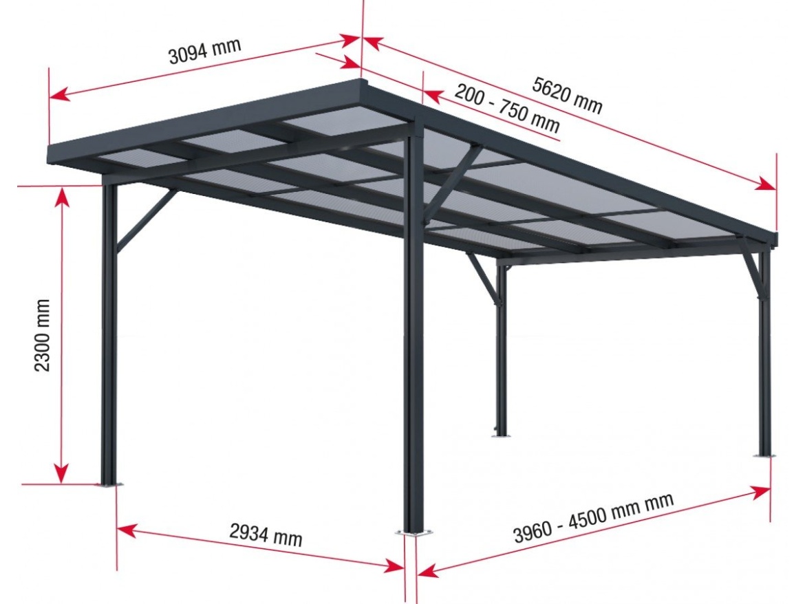Přístřešek na auto PC Gutta Carport Premium