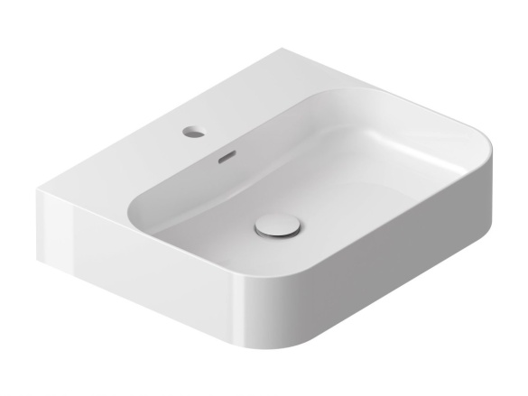 Ravak Umývadlo Ceramic Slim Wall R 55 N, s otvorom pre batériu, s prepadom, čierna matná
