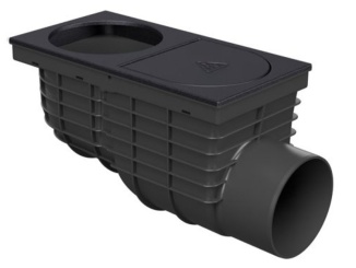 Gajgry –  Kanalizační vpusť boční D110 pro svod ⌀100 mm černá