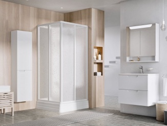 Sprchování –  Ravak ASBRV2 80x80, biela+pearl (4 diely)