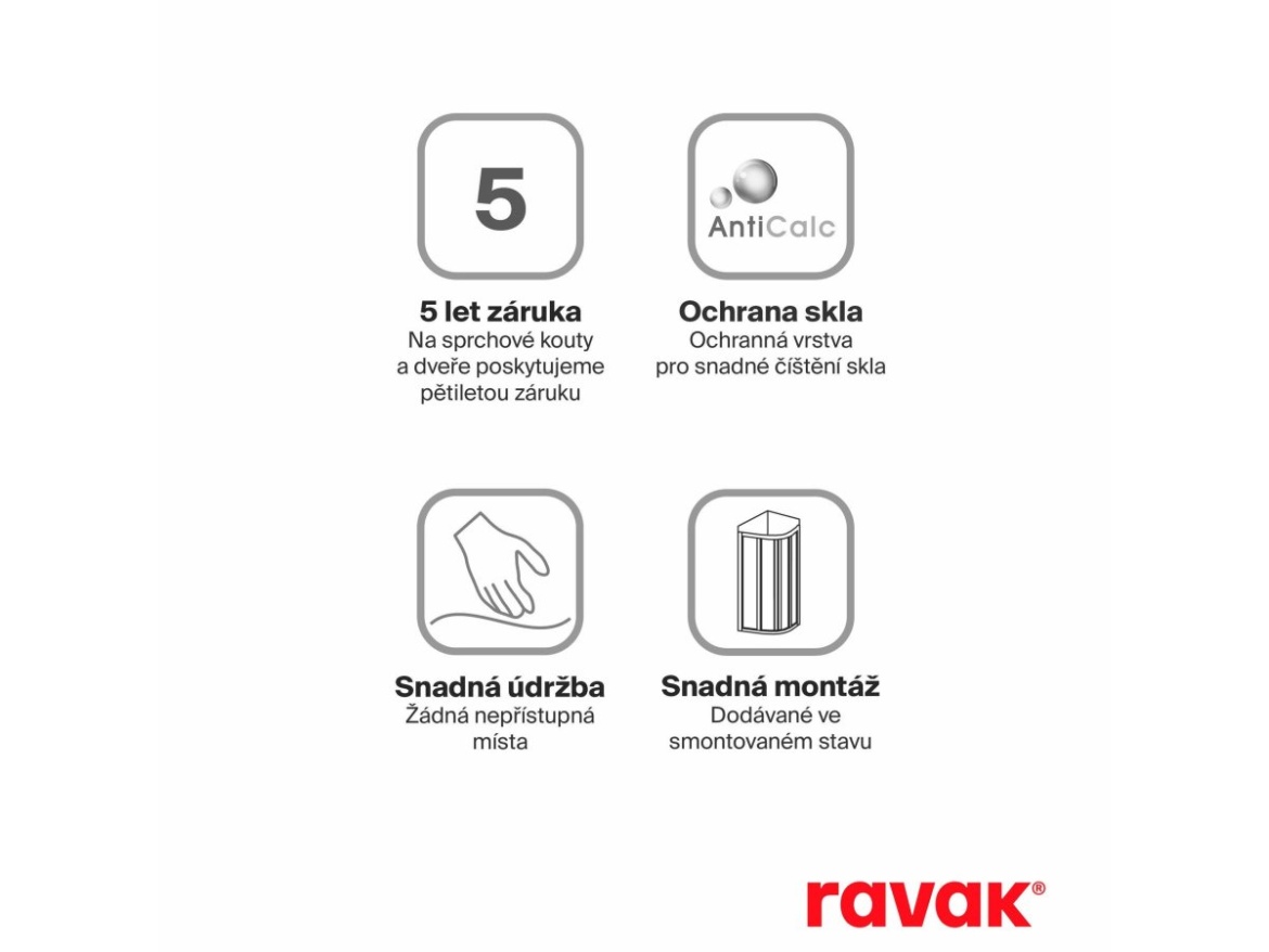 Ravak PPS 90, satin+transparent