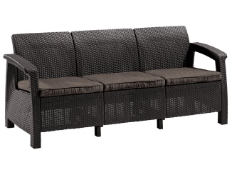Pohovky –  Corfu love seat max trojsedačková pohovka hnedá