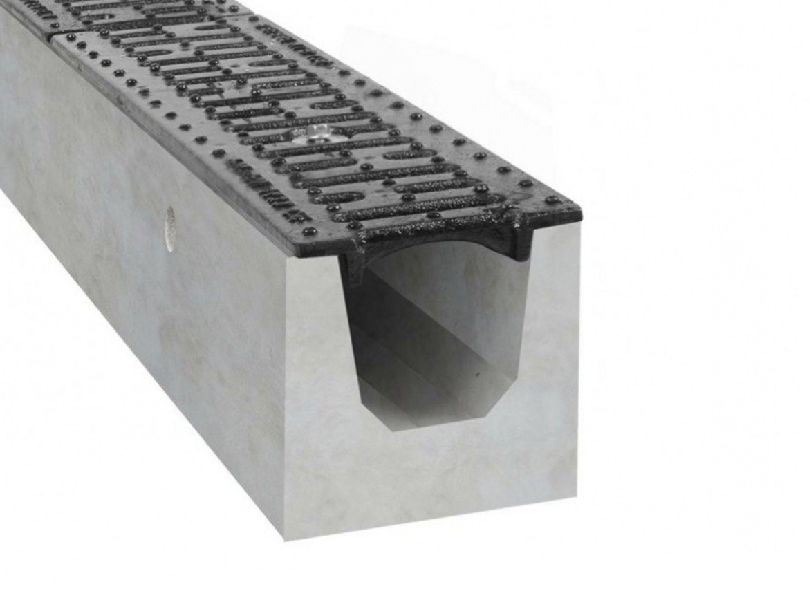 Betonový žlab s litinovou mříží Gutta B125