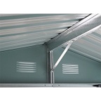 Zahradní domek kovový 3 x 2,4 m se sedlovou střechou hnědý Riwall PRO RMSA 8x10 Brown